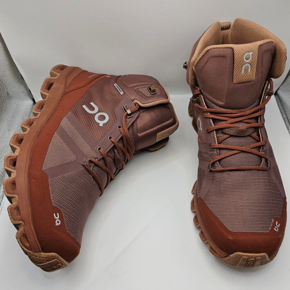 On Cloudrock Grape Hazel Waterproof Boots Womens 9.5 UK 7.5 Hiking Trail Shoe